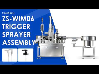 ZONESUN ZS-WIM06 Automatic Lotion Pump Assembly Machine with Dip Tube Cutting and Robotic Pick and Place System