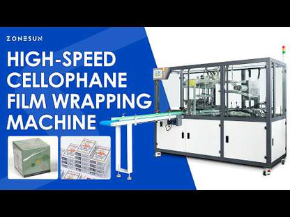 ZONESUN ZS-FPM1 Automatic Cellophane Wrapping Machine | 10–50 Packs/Min | Box Overwrapper