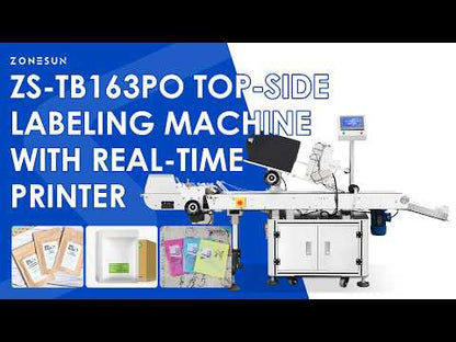 Top side labeling machine