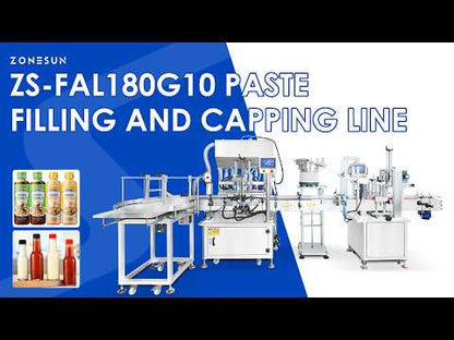 ZONESUN ZS-FAL180G10 Automatic Viscous Paste Filling Cap Pressing and Tightening Line