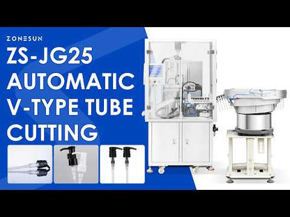 ZONESUN ZS-JG25 Automatic V-Shape Tube Cutting Machine| Spray Pump Tube V-Cut
