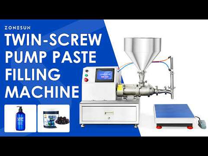 ZONESUN Thick Paste Filling Machine for Liquid with Particles Screw Pump ZS-TSP5A