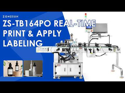 ZONESUN ZS-TB164PO Real-Time Print and Apply Labeling Machine for Round Bottles