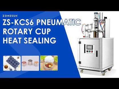 ZONESUN ZS-KCS6 Automatic Rotary Heat Sealing Machine for Coffee Cups & Tea Cans