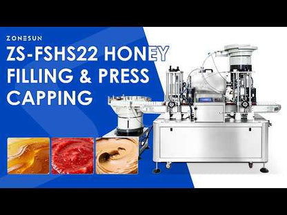 ZONESUN ZS-FSHS22 Automatic Viscous Honey Liquid Filling and Press Capping Machine