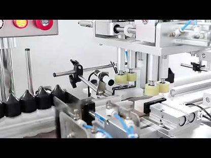 ZONESUN Fully Automatic 4 Heads Magnetic Pump Round Bottles Liquid Filling Capping Labeling Machine