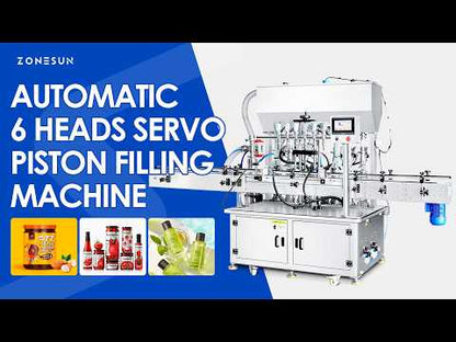ZONESUN ZS-YT6T-6PX 6 Nozzles Servo Motor Paste Filling Machine With Feeding Pump