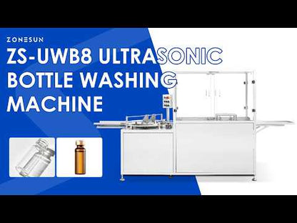 ZONESUN ZS-UWB8 Automatic Ultrasonic Vial Washing Machine for 3ml-10ml BottlesDual Lane Bottle Cleaner