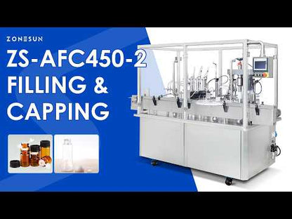 ZONESUN ZS-AFC450-2 Automatic Liquid Filling & Capping Machine | Dual Peristaltic Pump | Essential Oil & Eyedrop Bottling