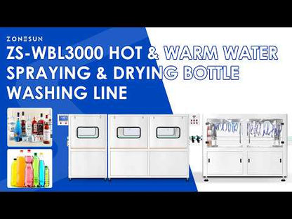 ZONESUN ZS-WBL3000 Automatic Bottle Washing & Drying Line