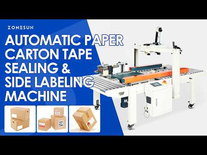 ZONESUN ZS-FKC4650S Automatic Box Tape Sealing and Labeling Machine