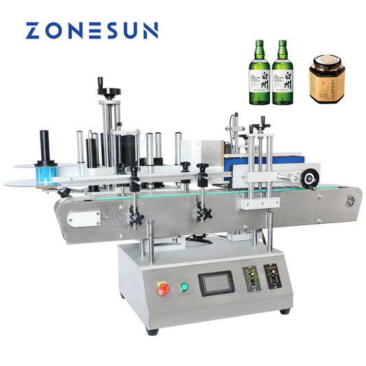ZONESUN ZS-TB150A High Speed Single Side Round Bottle Labeling Machine For Normal Transparent Label（Best Offer）  ZONESUNPRO